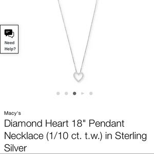 Divorce Sale! New Diamond Open Heart 18” Pendant Necklace in Sterling Silver